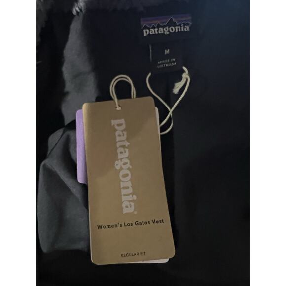 Patagonia Los Gatos Vest Sz M Gray Smolder Blue Fleece Full Zip Pockets - Picture 6 of 7